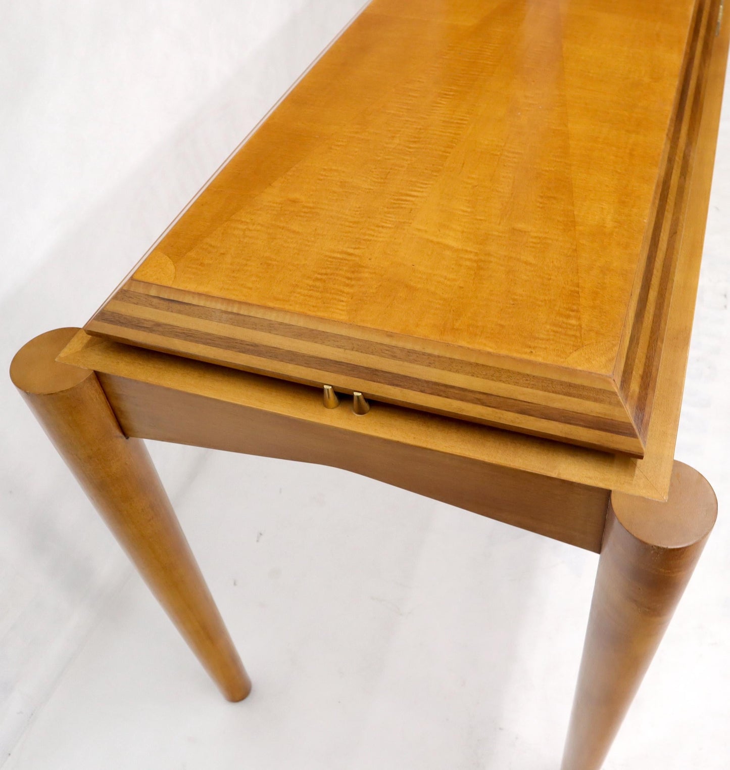 EstablishedLines Henredon Satin and Burl Wood Console Table
