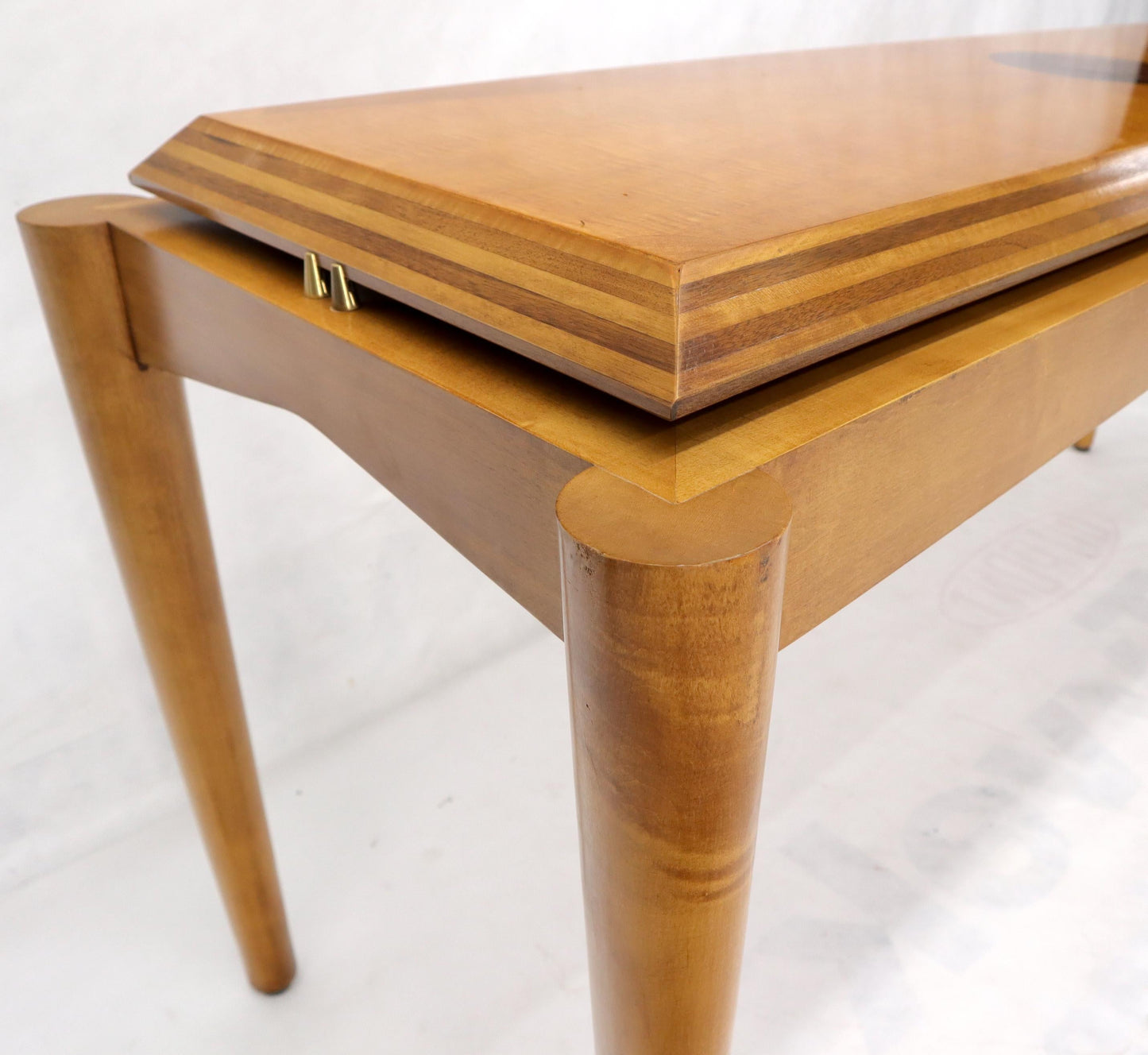 EstablishedLines Henredon Satin and Burl Wood Console Table