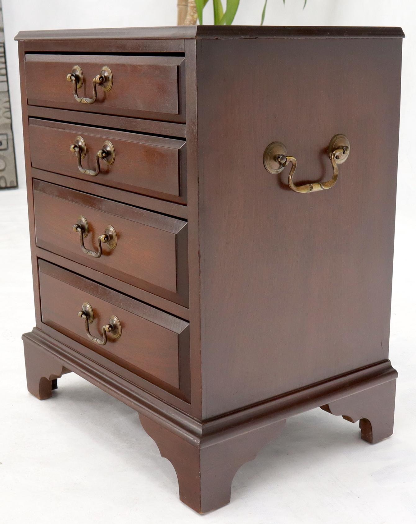 EstablishedLines Miniature 4 Drawers Jewelry Letter Campaign Chest Dresser with Brass Drop Pulls