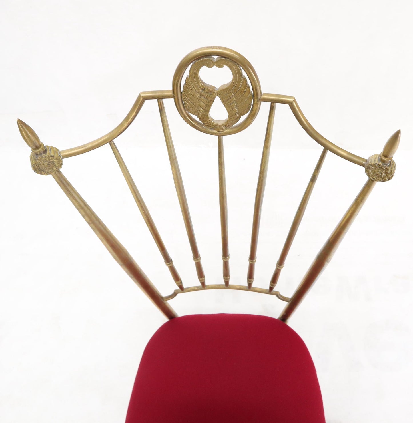 EstablishedLines Set of 3 Italian Solid Brass Chiavari Chairs From 1950s New Upholstery