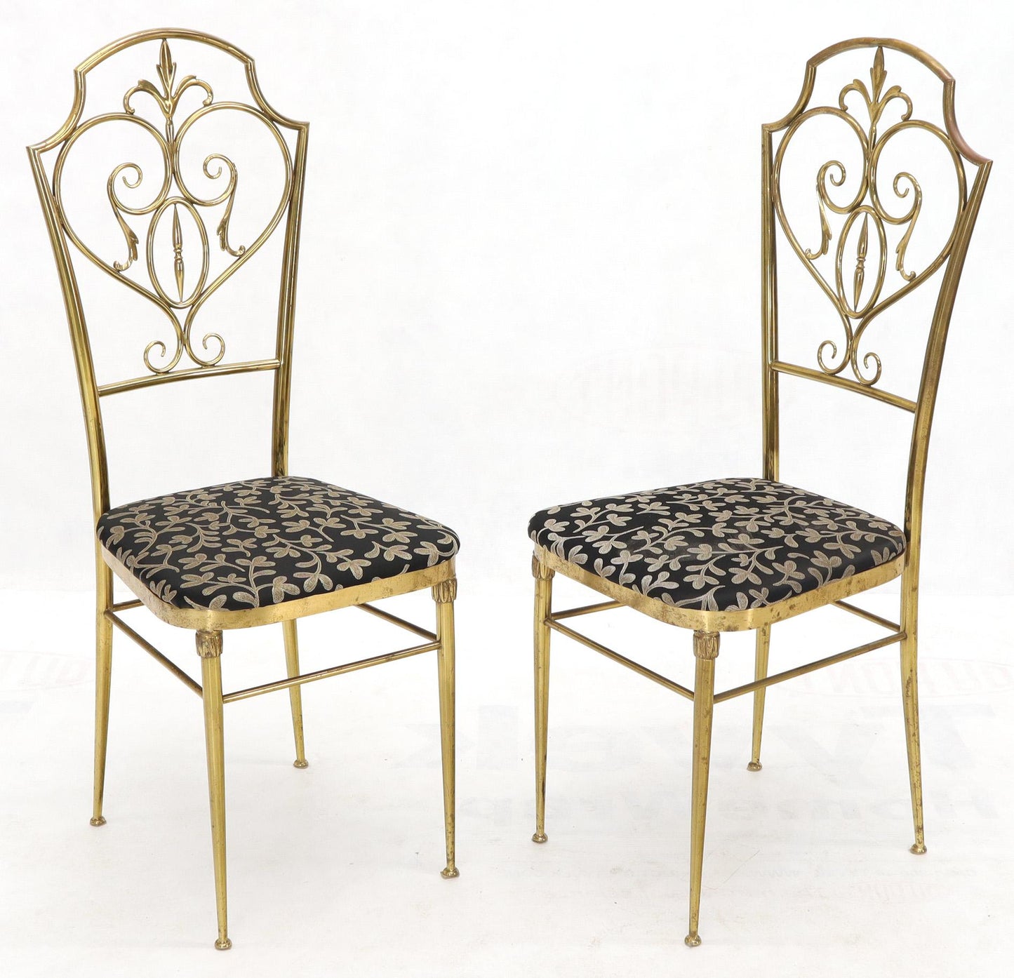 Set of 4 Italian Mid-Century Modern Chiavari Brass Chairs