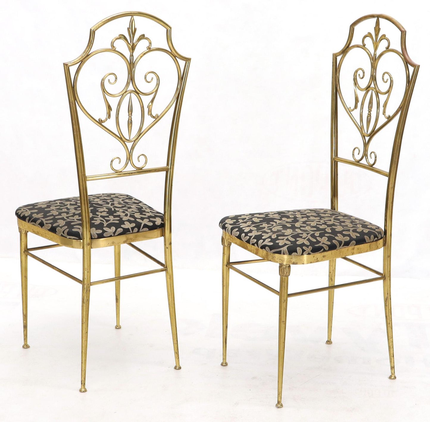 Set of 4 Italian Mid-Century Modern Chiavari Brass Chairs
