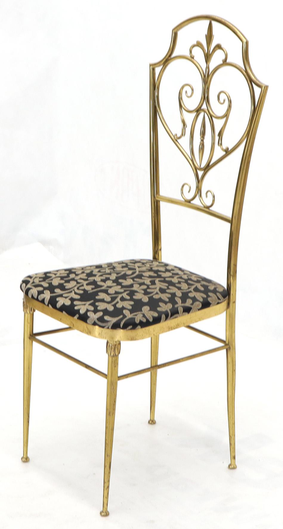Set of 4 Italian Mid-Century Modern Chiavari Brass Chairs