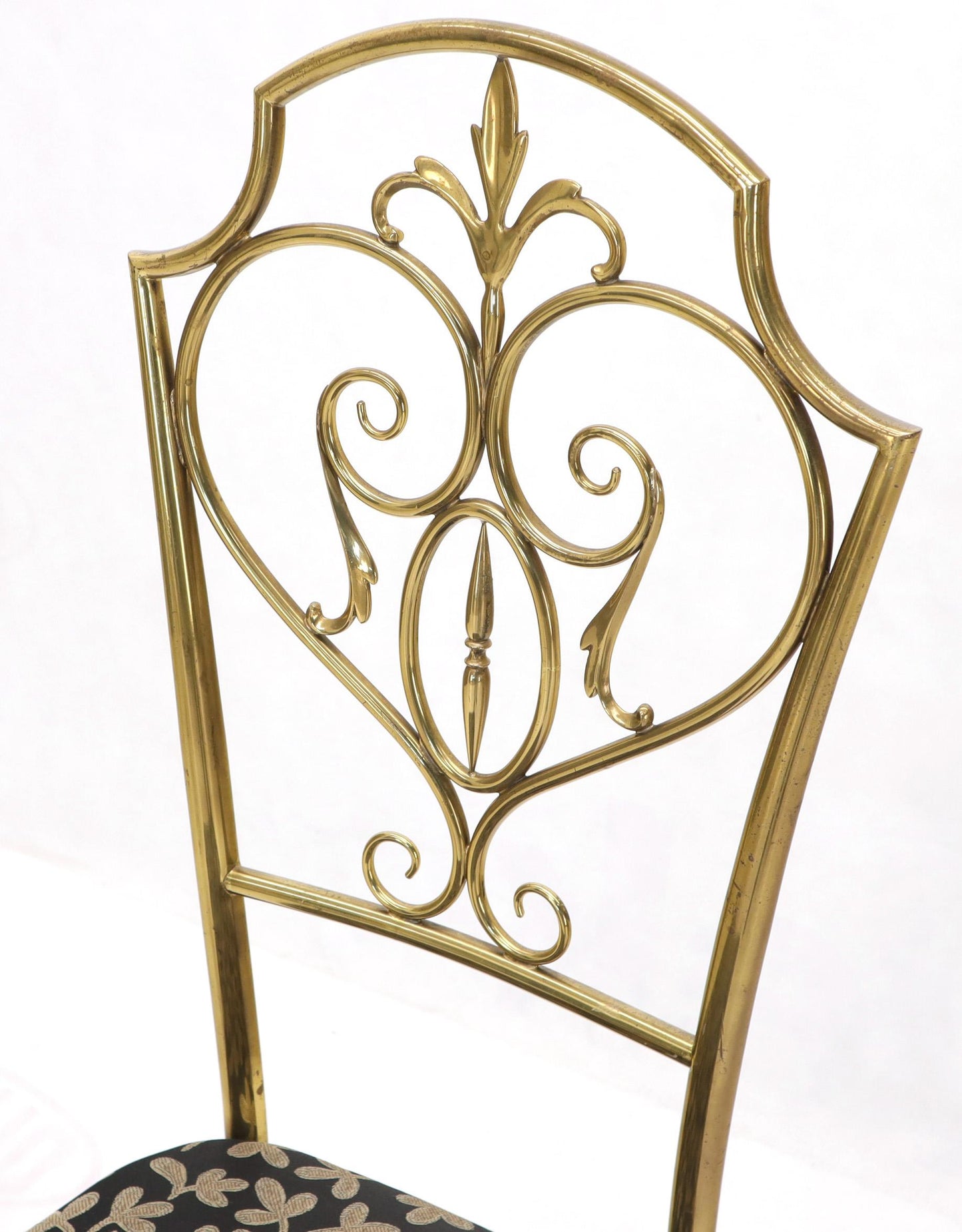 Set of 4 Italian Mid-Century Modern Chiavari Brass Chairs