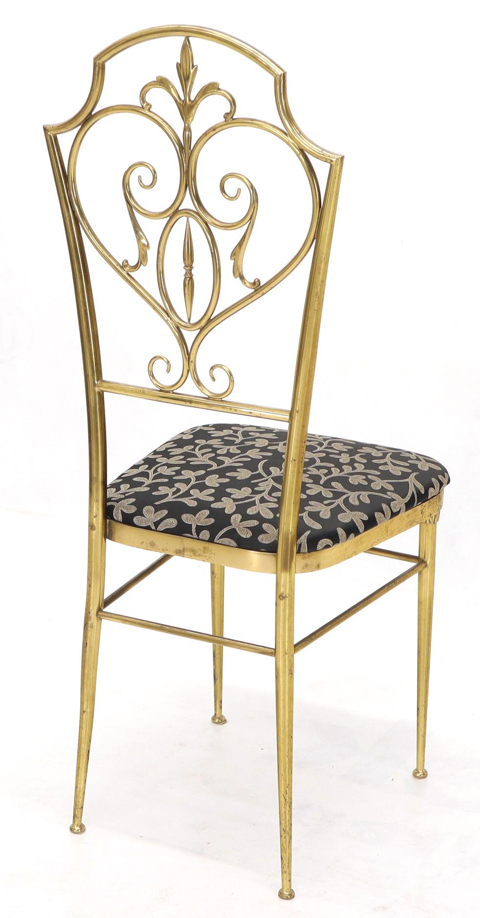 Set of 4 Italian Mid-Century Modern Chiavari Brass Chairs