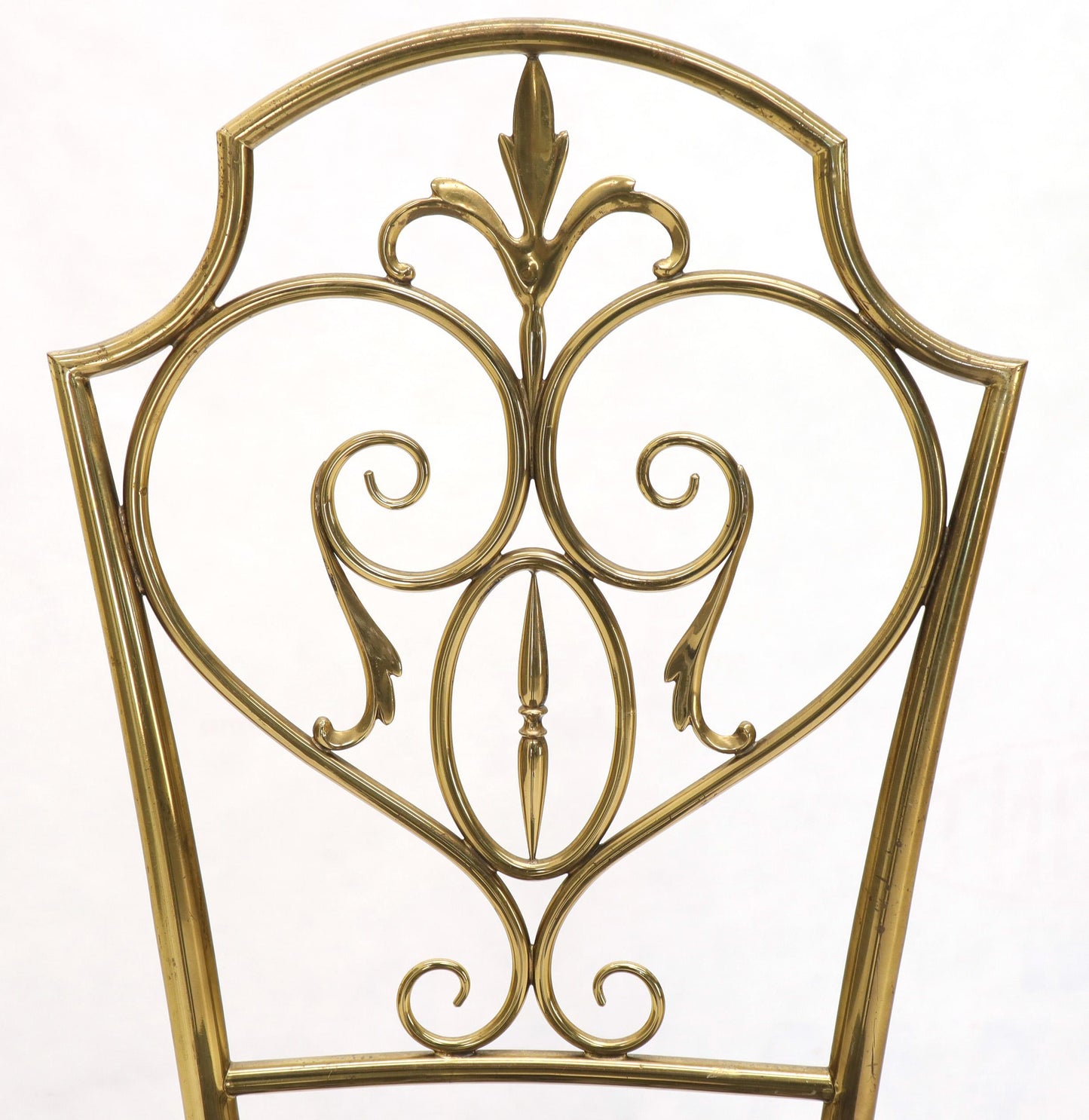Set of 4 Italian Mid-Century Modern Chiavari Brass Chairs