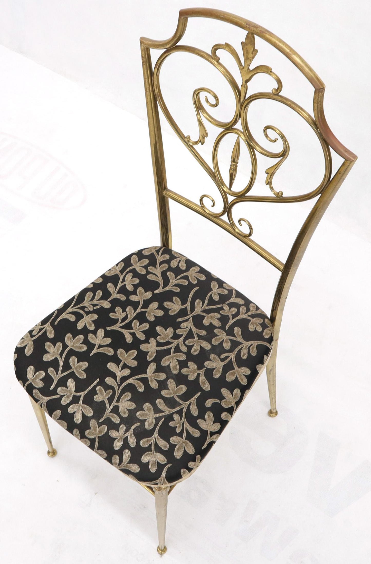 Set of 4 Italian Mid-Century Modern Chiavari Brass Chairs