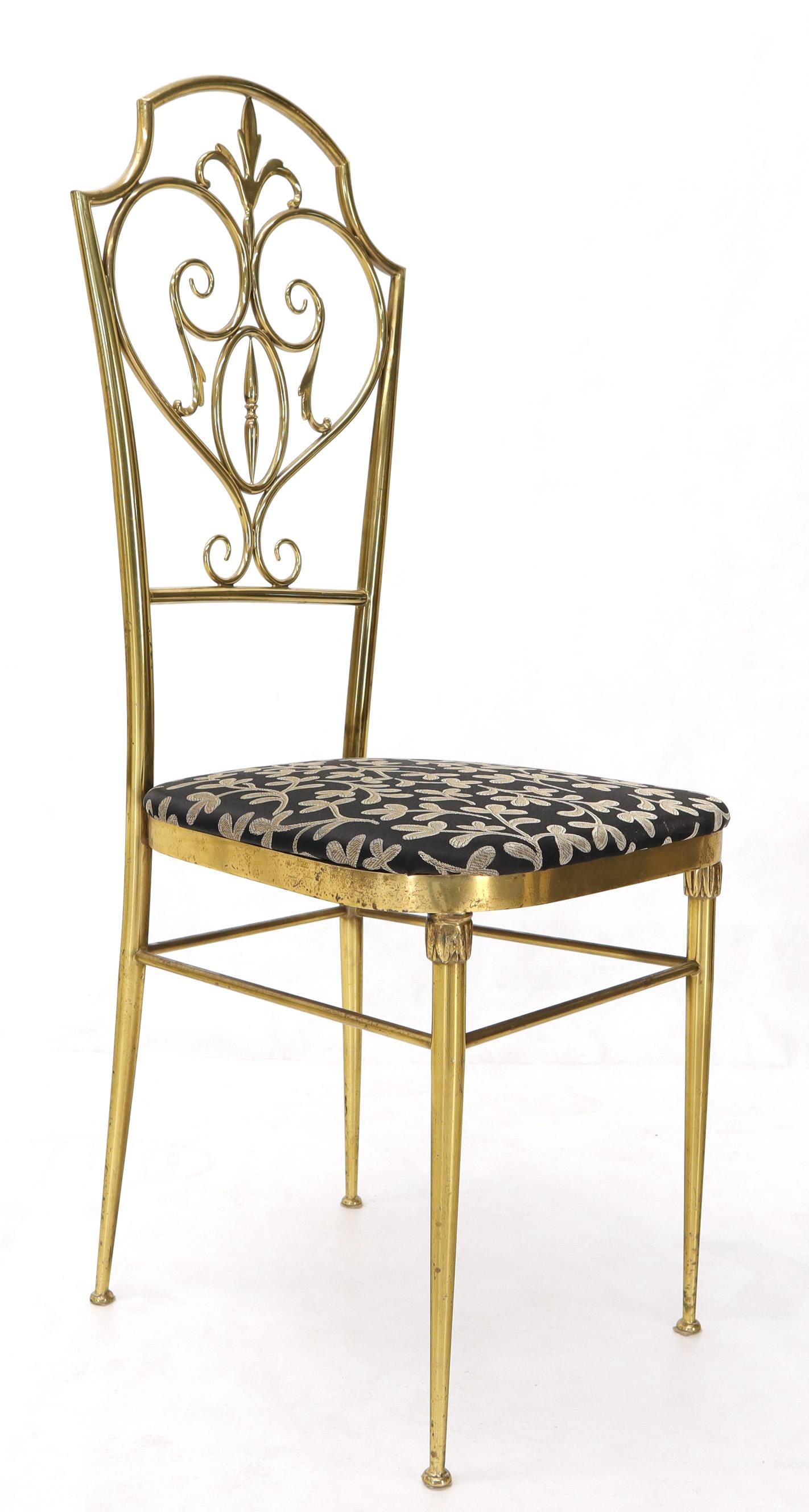 Set of 4 Italian Mid-Century Modern Chiavari Brass Chairs