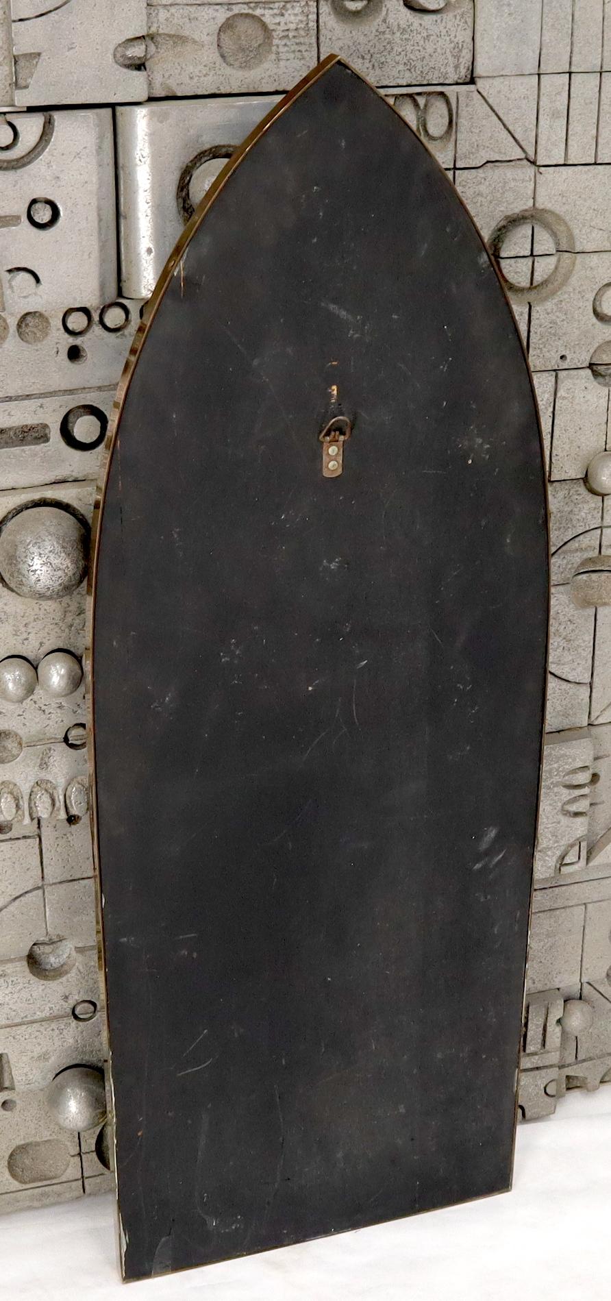 EstablishedLines Solid Brass Profile Dome Shield Shape Curved Wall Mirror