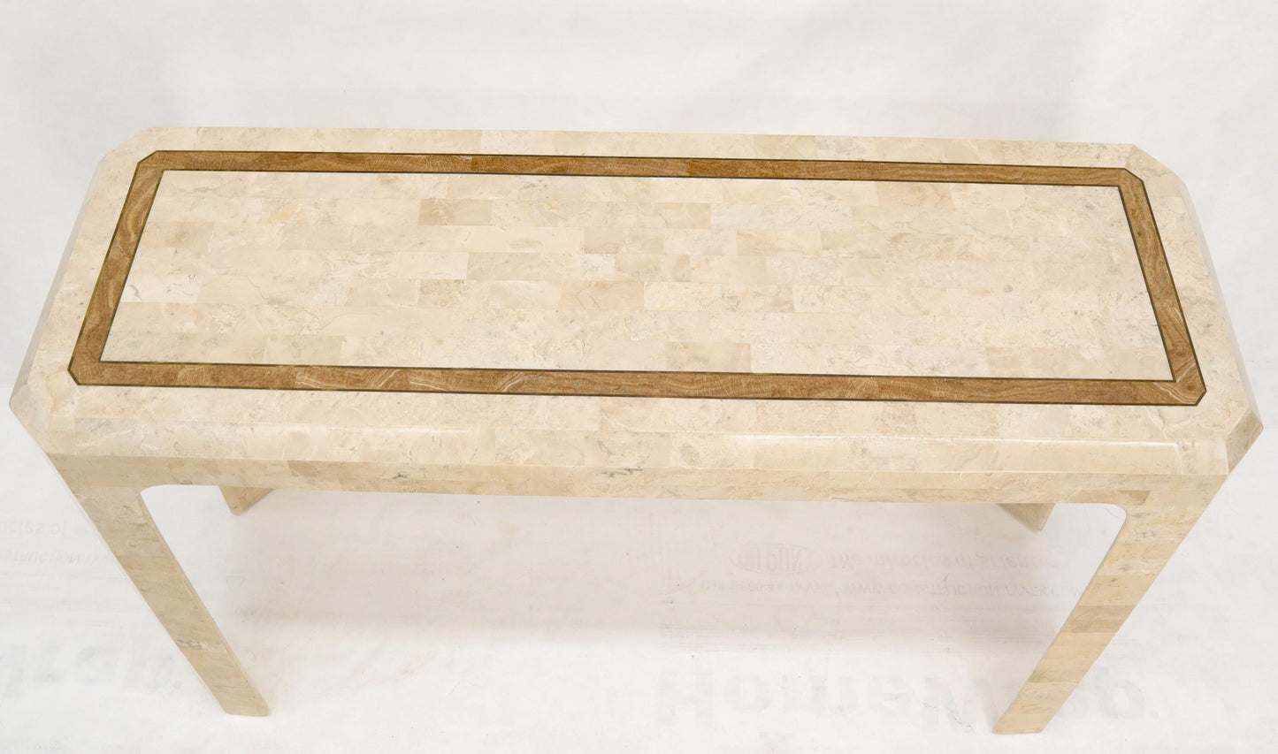 EstablishedLines Tessellated Stone Tile Inlay Console Sofa Table