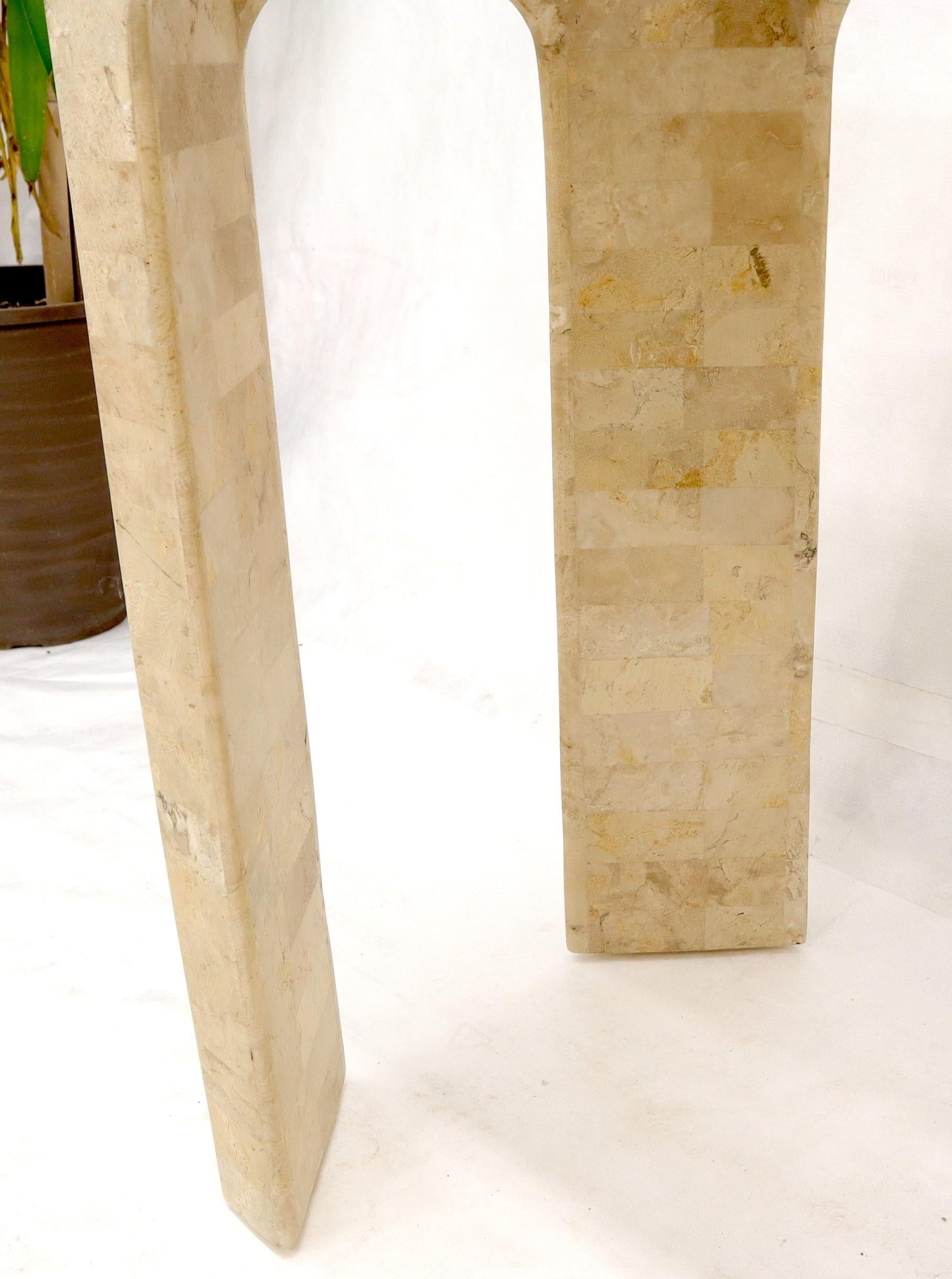 EstablishedLines Tessellated Stone Tile Inlay Console Sofa Table