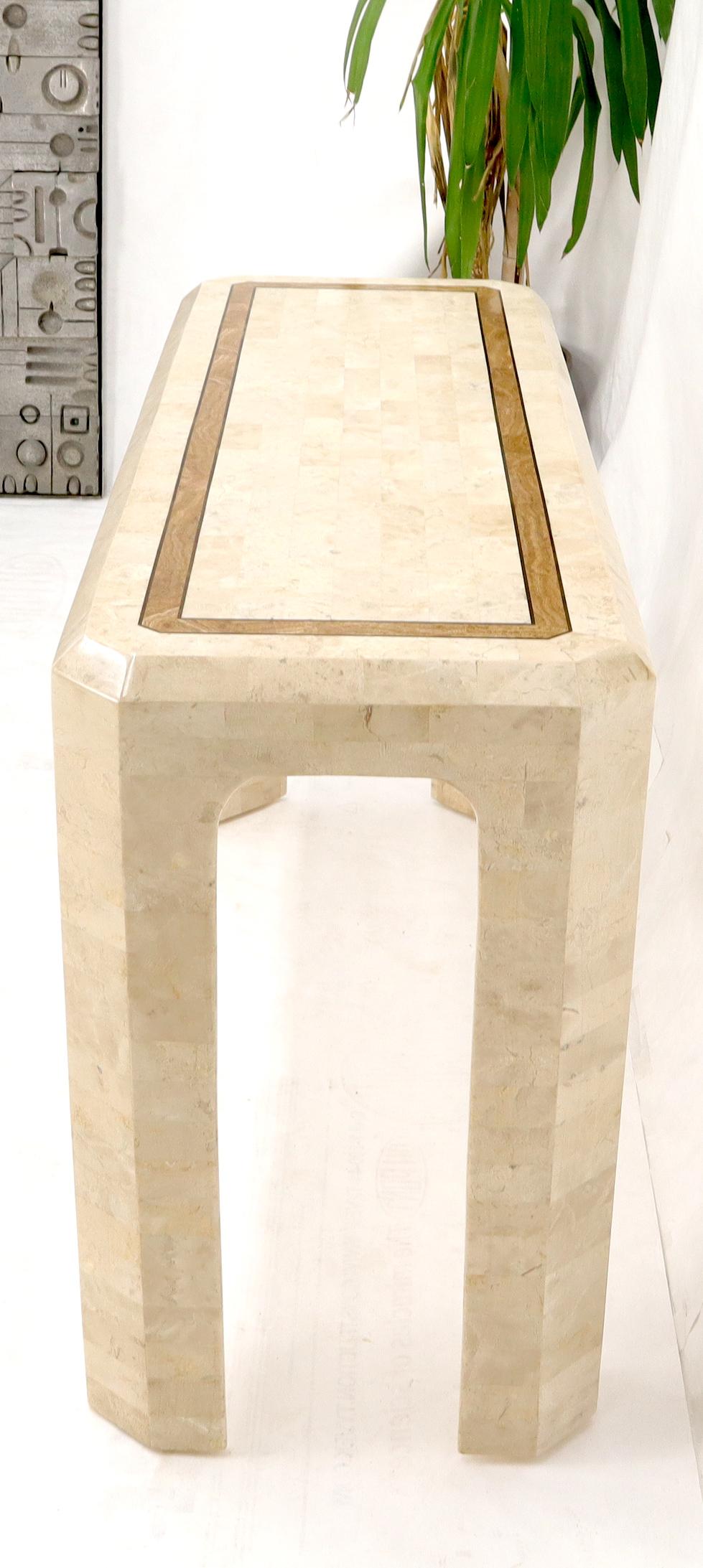 EstablishedLines Tessellated Stone Tile Inlay Console Sofa Table