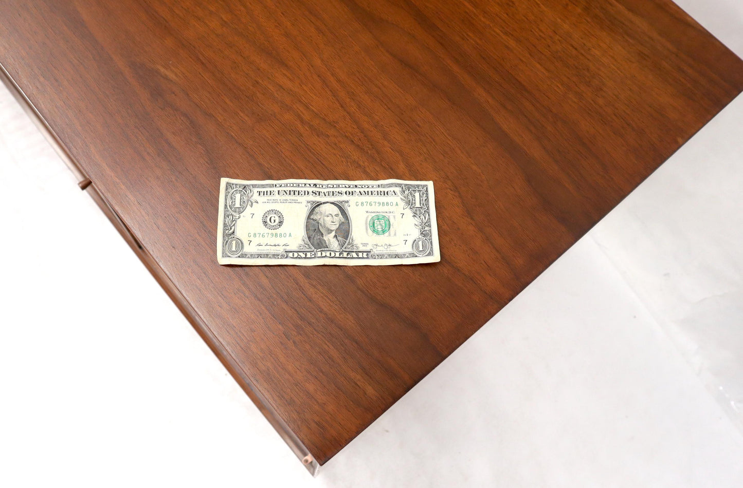 EstablishedLines Sculptural Legs Long 9 Drawers Walnut Credenza Dresser with Doors