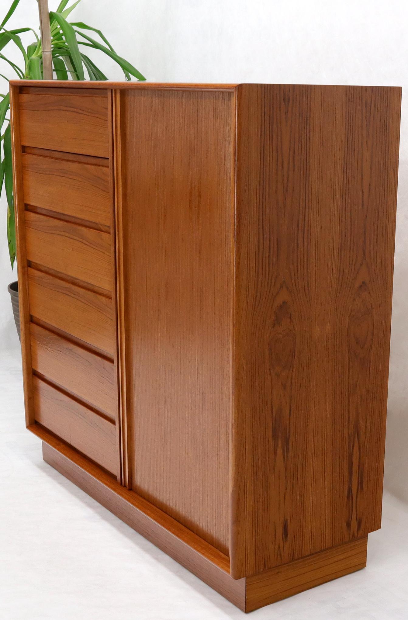 EstablishedLines Tambour Door Side by Side 13 Drawers Large Teak Gentleman Chest Dresser Cabinet