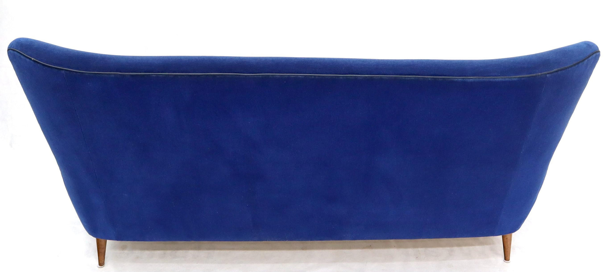 EstablishedLines Two-Tone Blue Mohair Paulo Buffa Mid-Century Modern Italian Sculptural Sofa