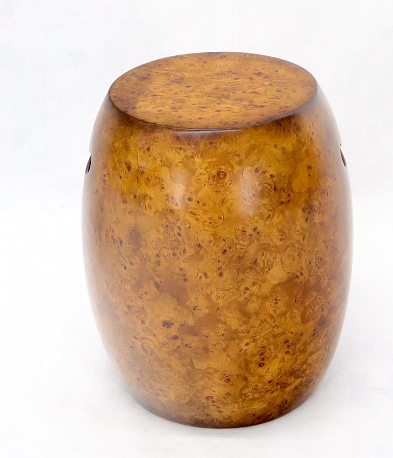 EstablishedLines Barrel Shape Burl Wood Veneer Stool
