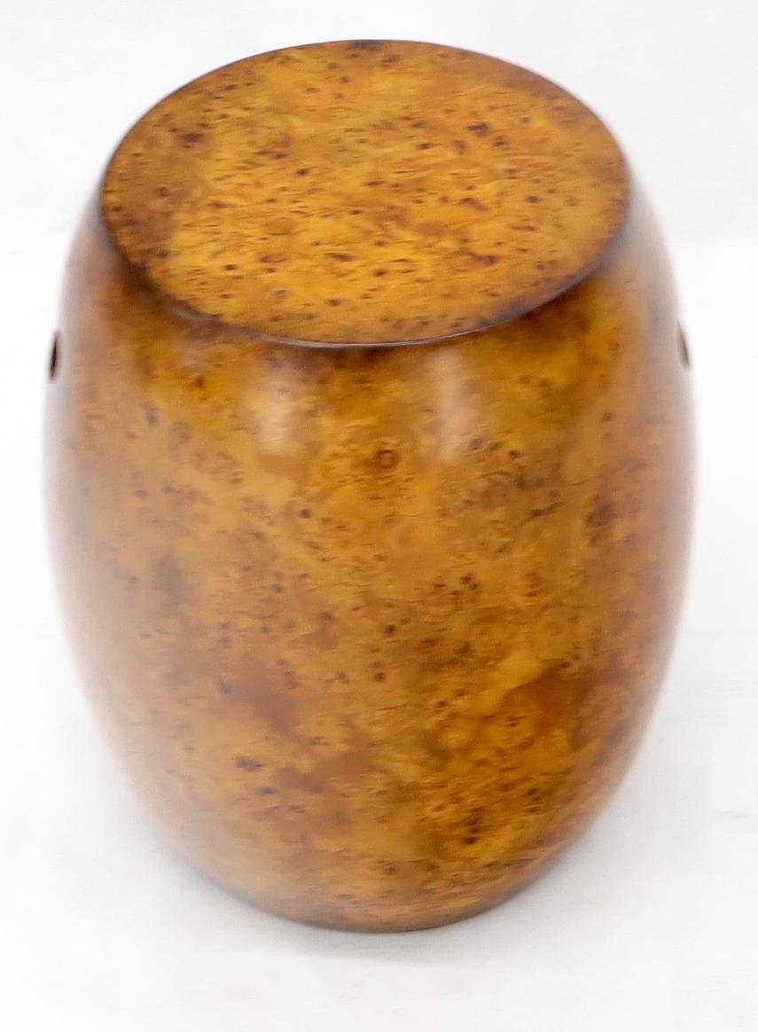 EstablishedLines Barrel Shape Burl Wood Veneer Stool