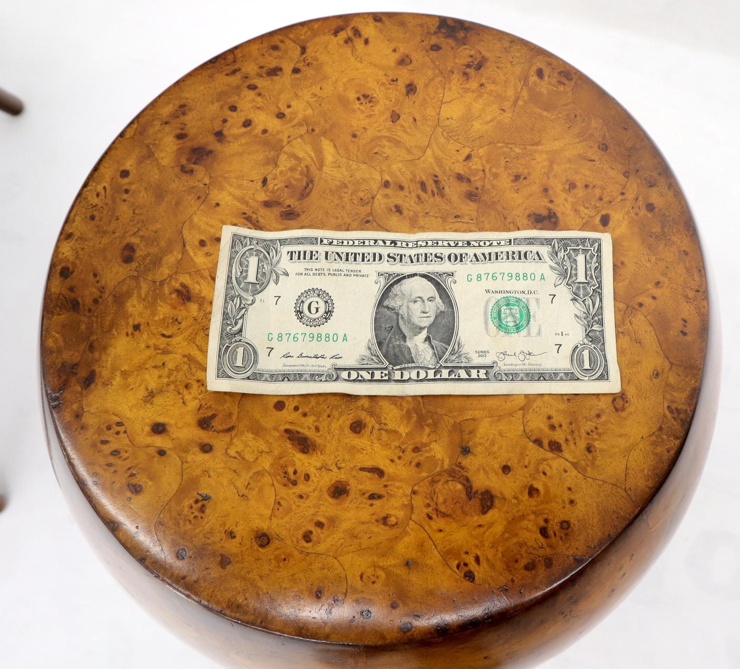 EstablishedLines Barrel Shape Burl Wood Veneer Stool