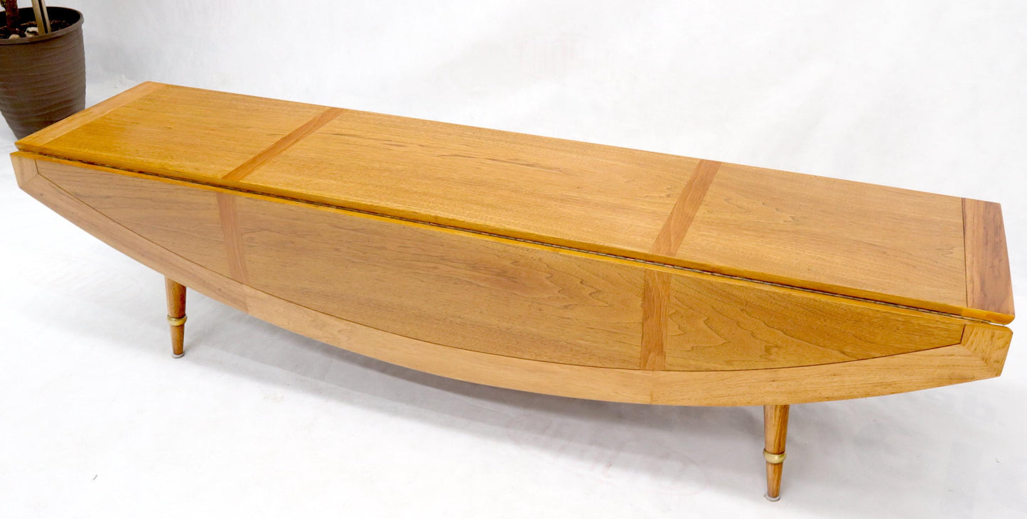 EstablishedLines Boat Shape Large Drop Leaf Expandable Coffee Table