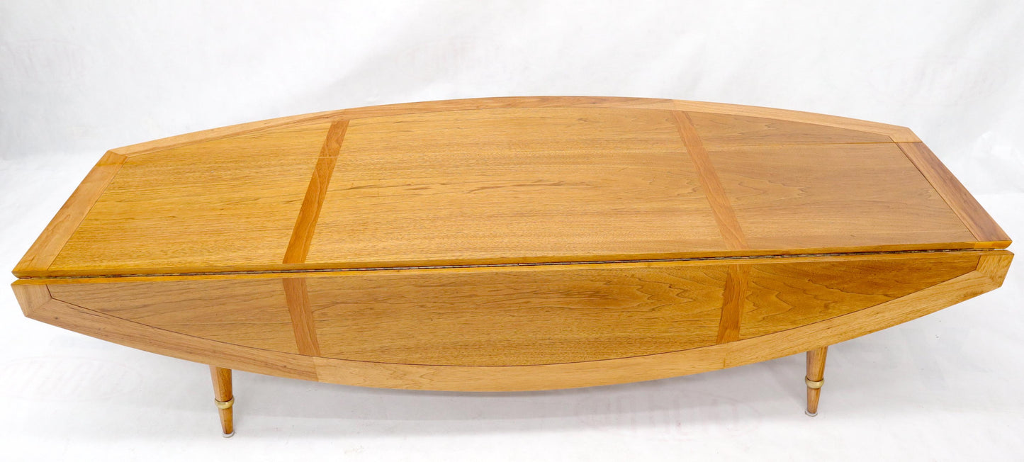 EstablishedLines Boat Shape Large Drop Leaf Expandable Coffee Table