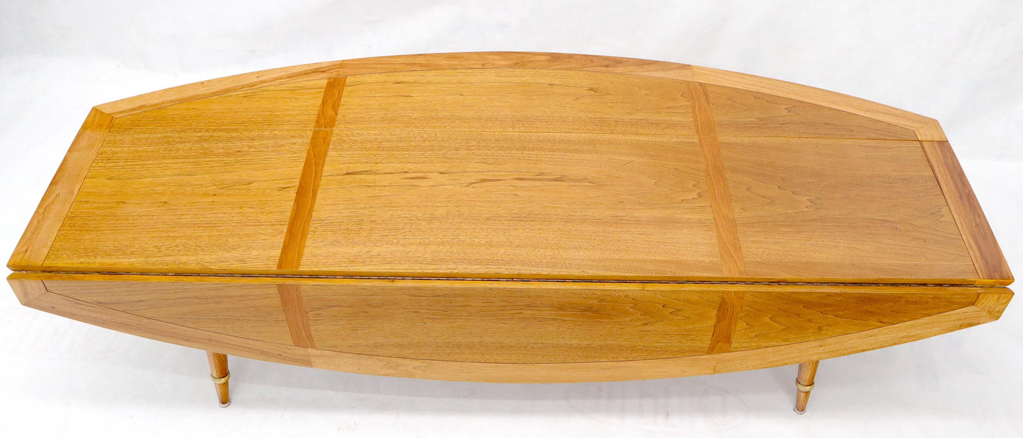 EstablishedLines Boat Shape Large Drop Leaf Expandable Coffee Table