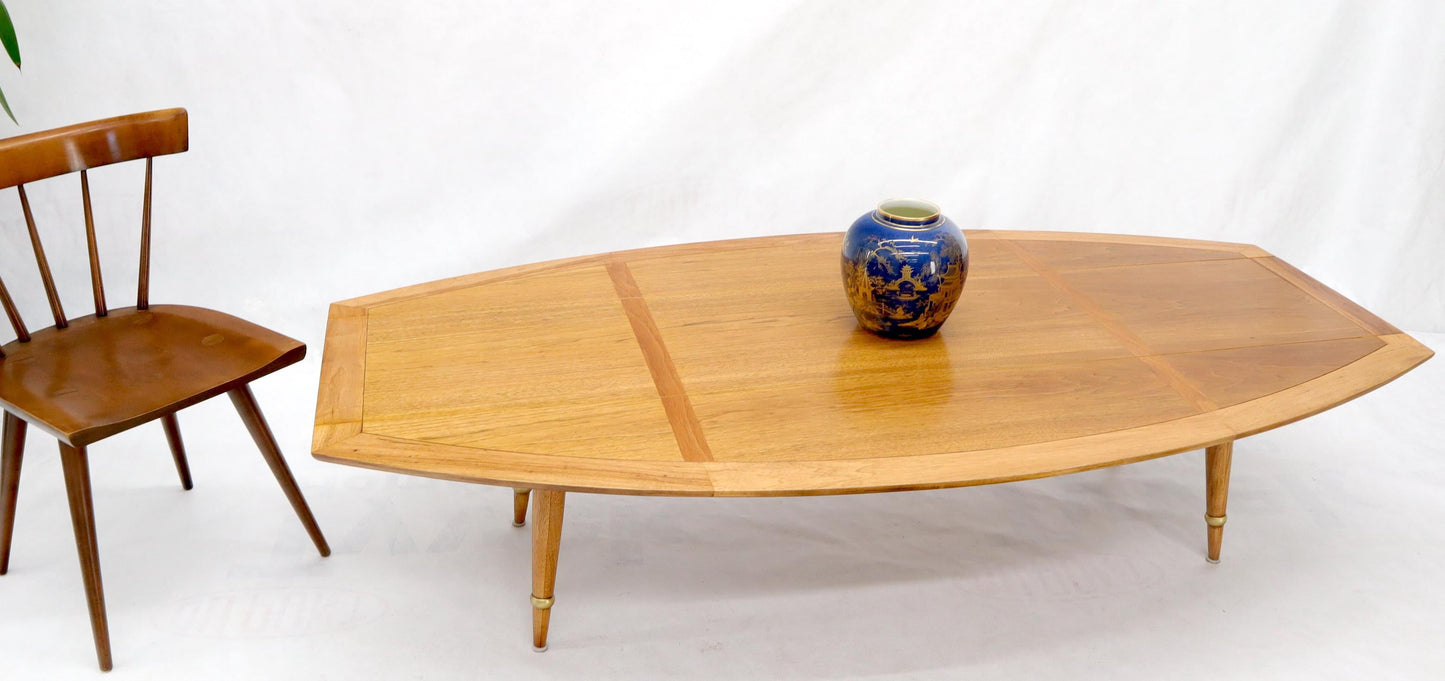 EstablishedLines Boat Shape Large Drop Leaf Expandable Coffee Table