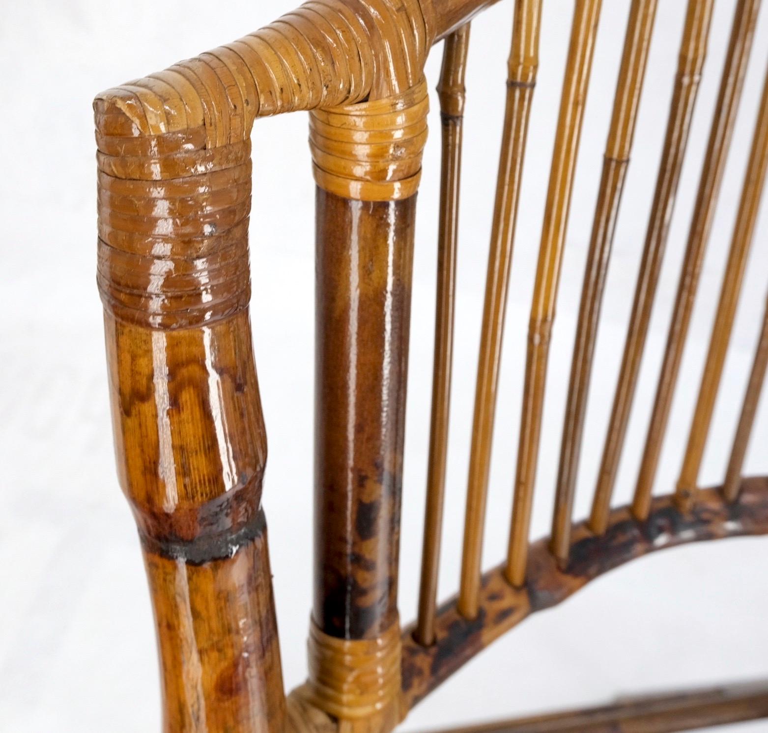 EstablishedLines Burnt Bamboo Vintage Folding Cafe Occasional Table w/ Two Matching Chairs Set