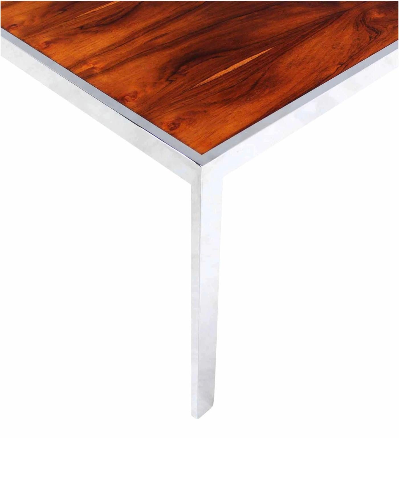 EstablishedLines Rosewood and Chrome Frame Base Square Side End Table Stand Mint