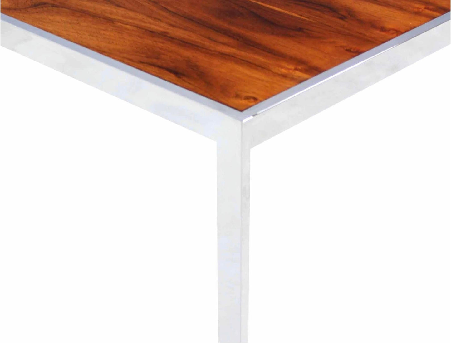 EstablishedLines Rosewood and Chrome Frame Base Square Side End Table Stand Mint