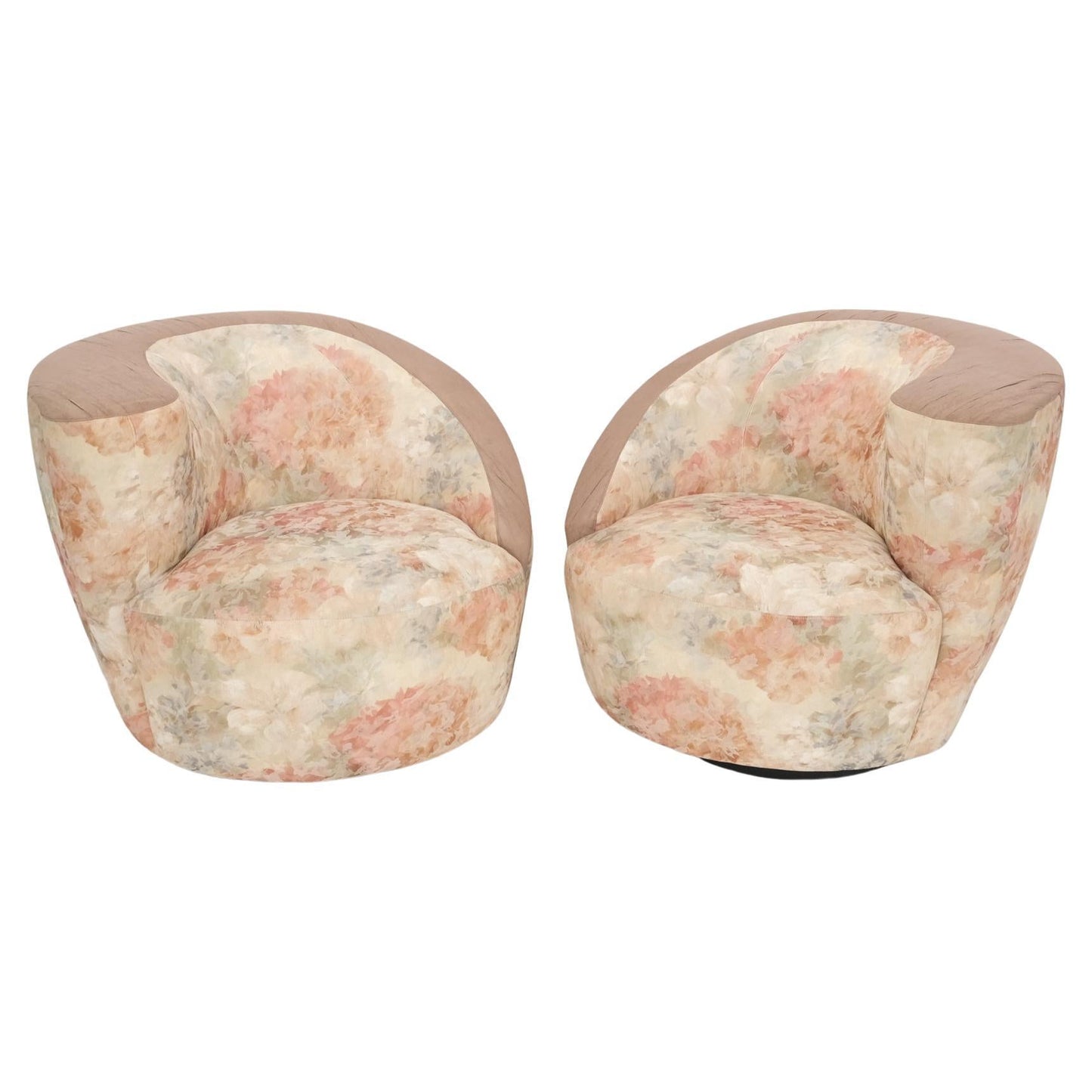 EstablishedLines Pair of Vladimir Kagan Two Tone Nautilus Lounge Chairs