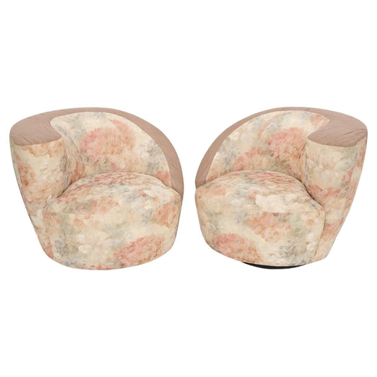 EstablishedLines Pair of Vladimir Kagan Two Tone Nautilus Lounge Chairs