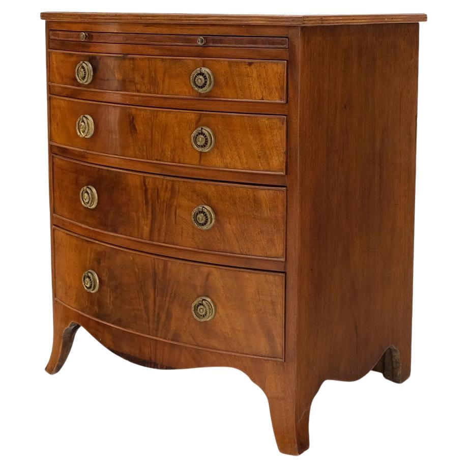 EstablishedLines Antique 19th Century 4 Drawers Pull Out Tray Flame Mahogany Bachelor Chest Brass