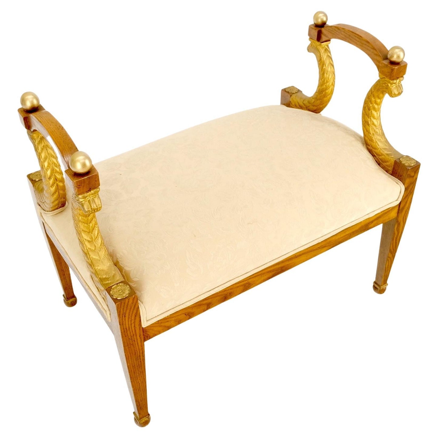 EstablishedLines Baker Carved Gilt Dolphins Motif Window Hall Bench Quality