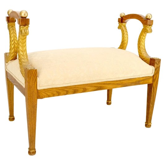 EstablishedLines Baker Carved Gilt Dolphins Motif Window Hall Bench Quality