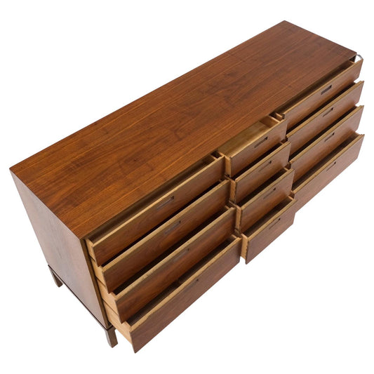 EstablishedLines Danish Mid-Century Modern Walnut 12 Drawers Long Credenza Dresser MINT!