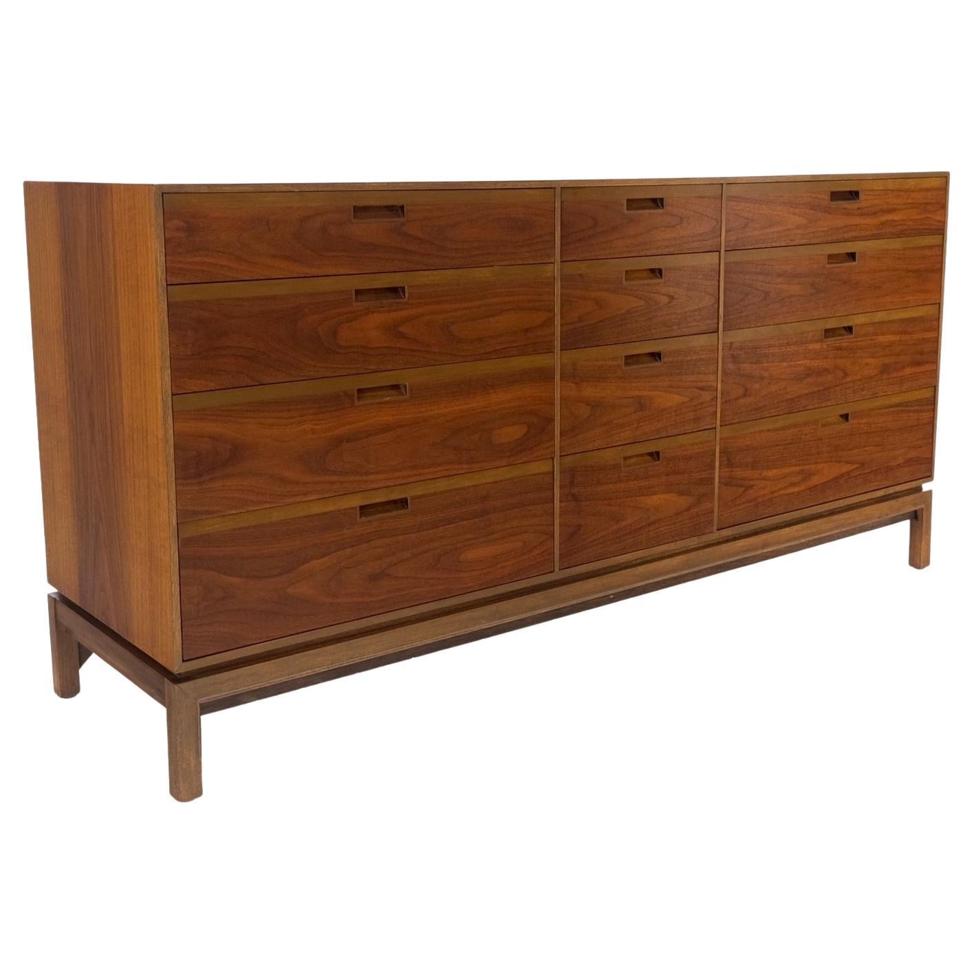 EstablishedLines Danish Mid-Century Modern Walnut 12 Drawers Long Credenza Dresser MINT!