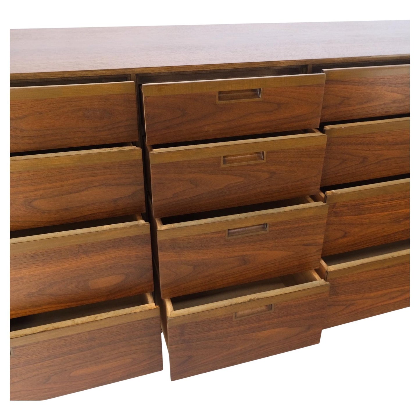 EstablishedLines Danish Mid-Century Modern Walnut 12 Drawers Long Credenza Dresser MINT!