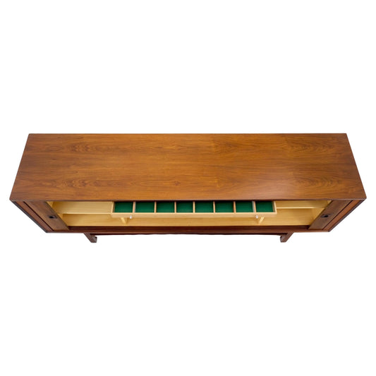 EstablishedLines Tambour Doors Rosewood Danish Mid-Century Modern Long Credenza Buffet Dresser