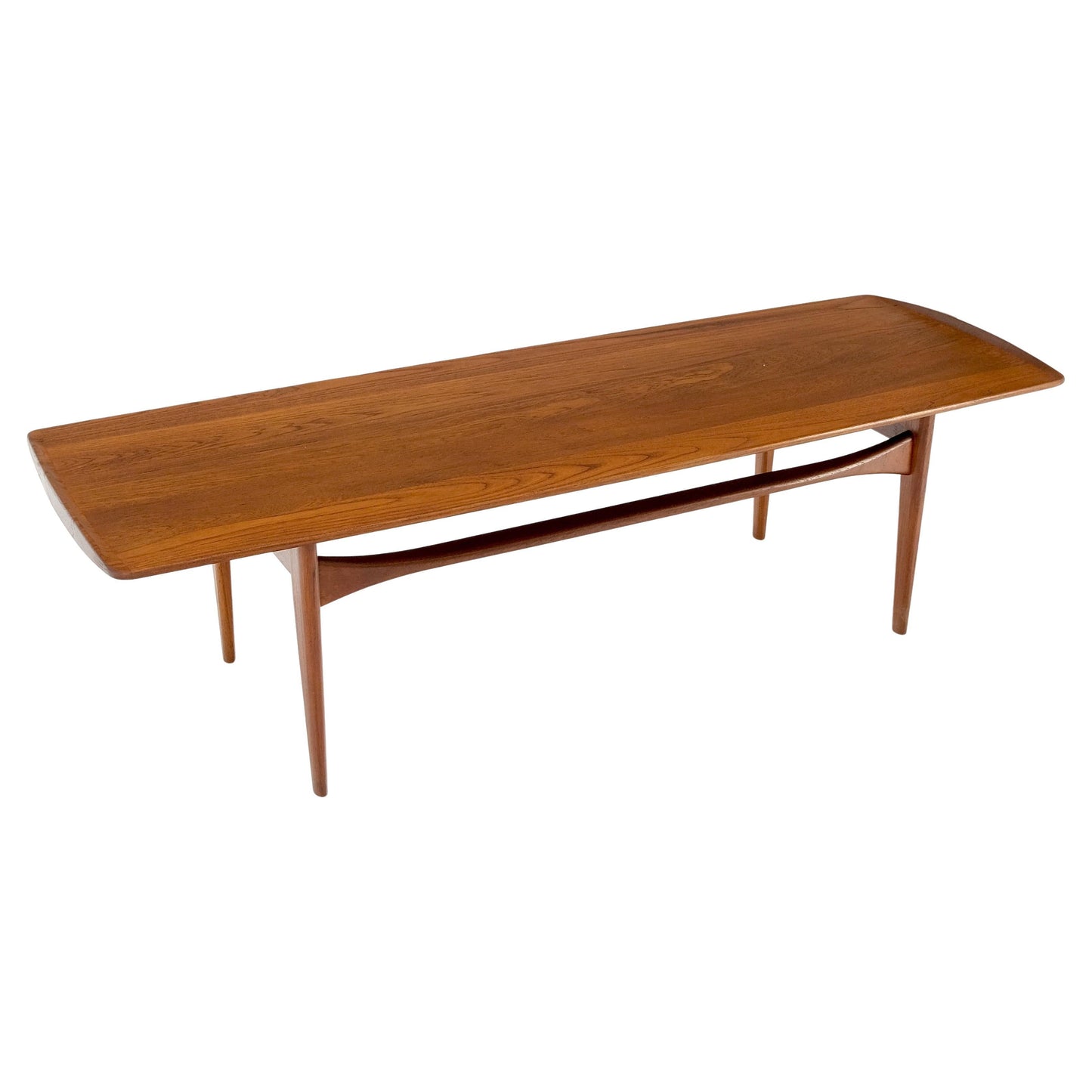 EstablishedLines John Stuart Solid Teak Rolled Edges Danish Mid-Century Modern Coffee Table Mint!