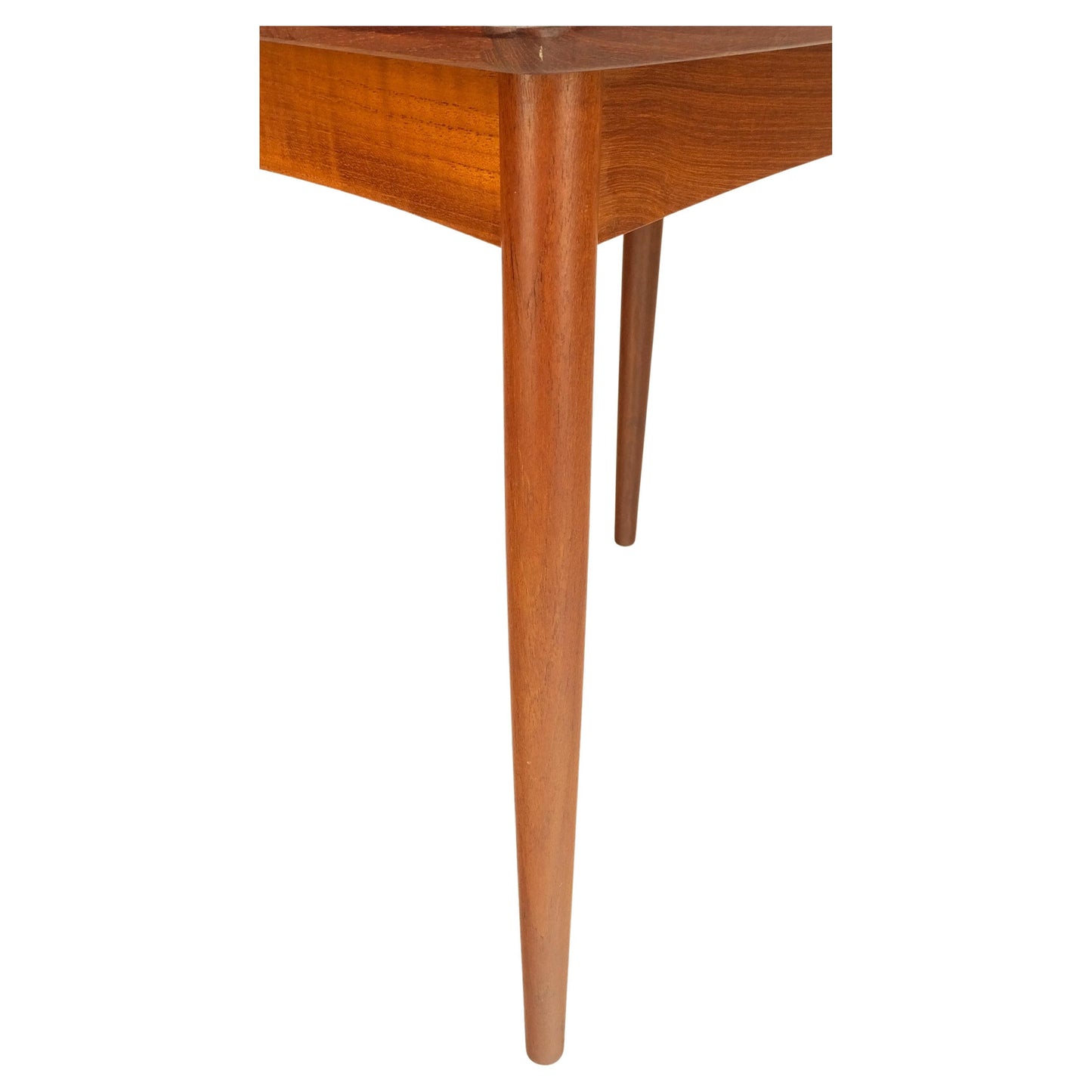EstablishedLines Pair of Danish Mid Century Modern Rolled Edges Side End Tables Stands Dowel Legs