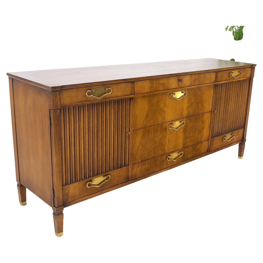 EstablishedLines John Stuart American Mid-Century Modern Walnut Long Dresser Credenza Brass MINT!