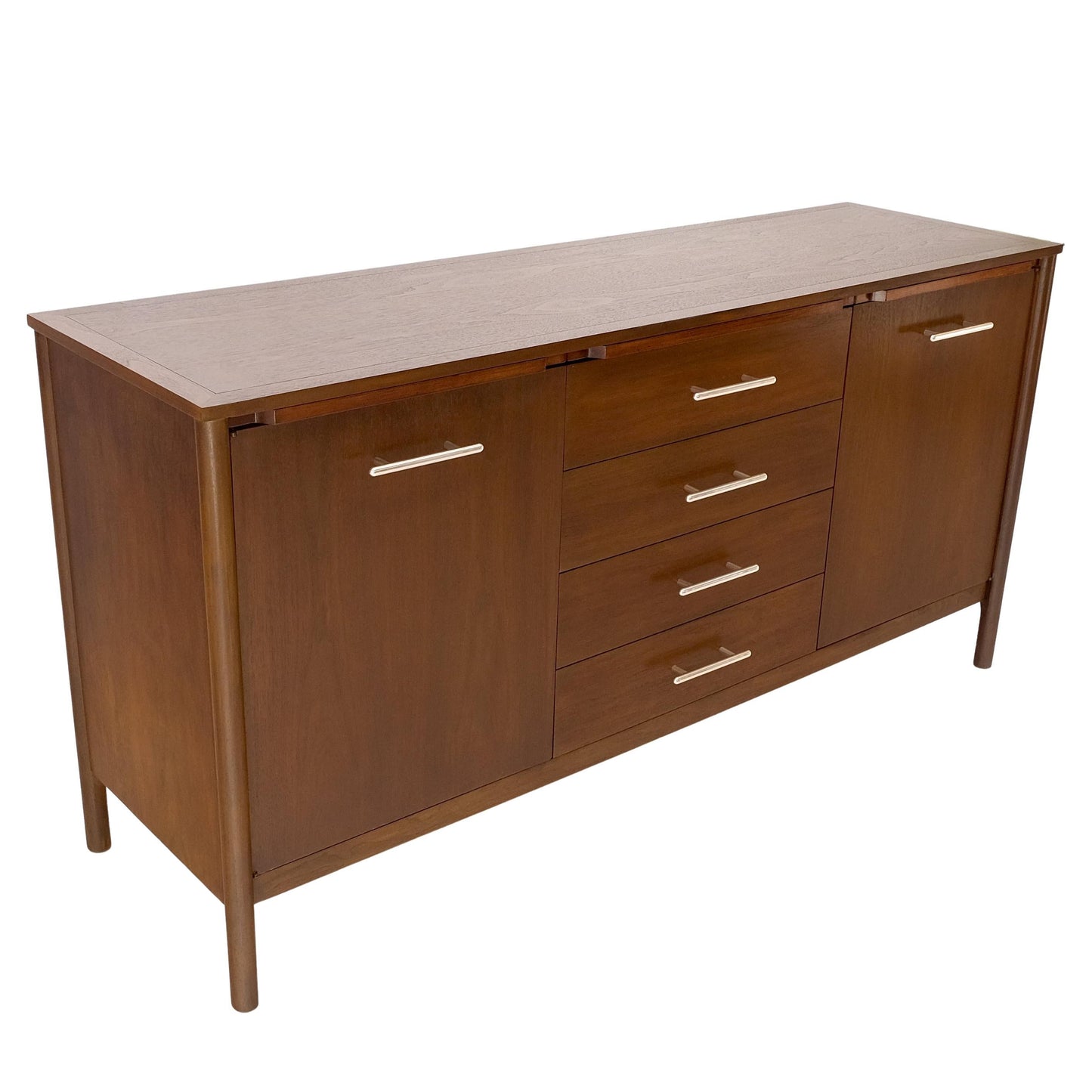 EstablishedLines John Stuart Walnut Mid-Century Modern Long Credenza Dresser Pull Out Shelf Mint!