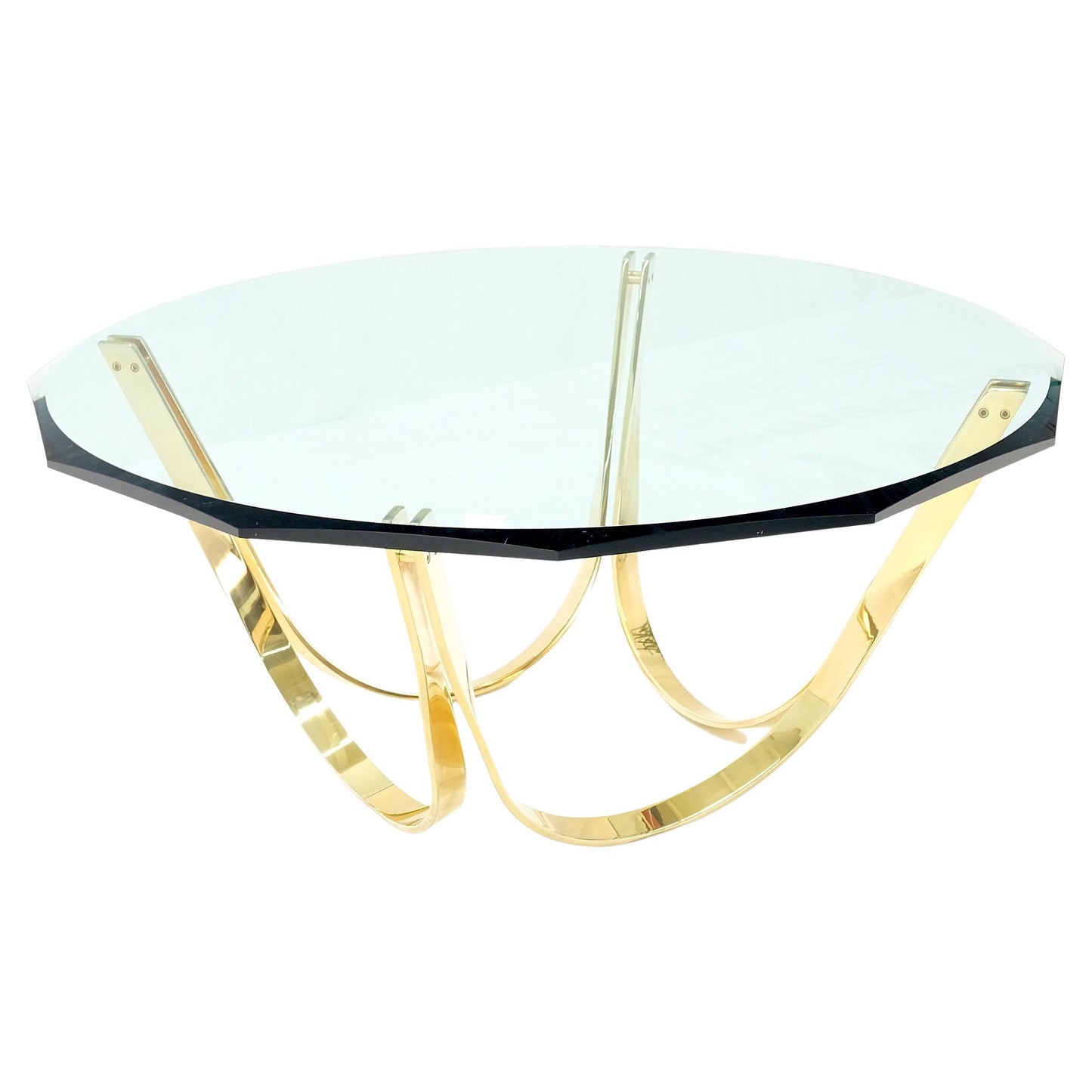 EstablishedLines Roger Sprunger for Dunbar Mid-Century Modern Brass Glass Coffee Table Clean!