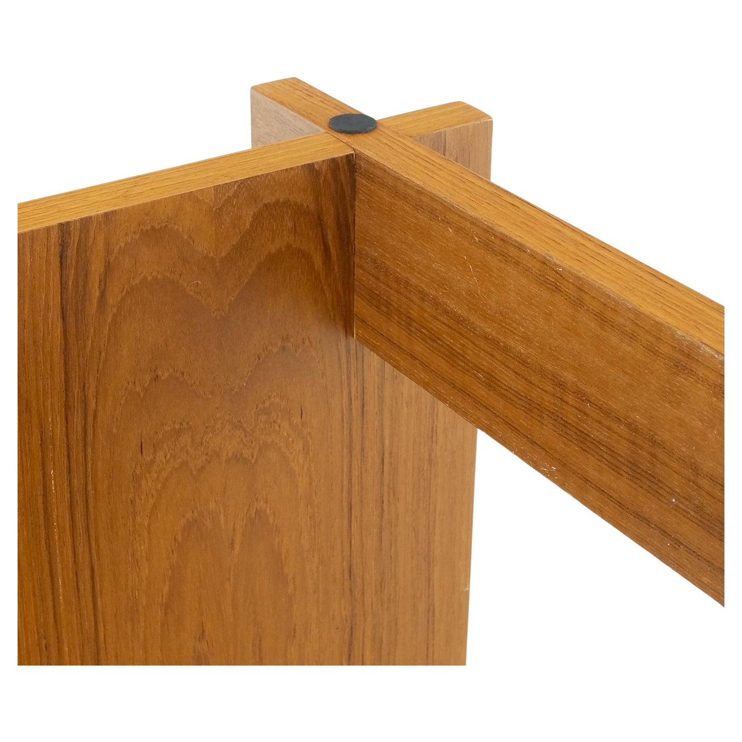 EstablishedLines Danish Mid-Century Modern Teak Smoked Glass Square Coffee Table MINT!