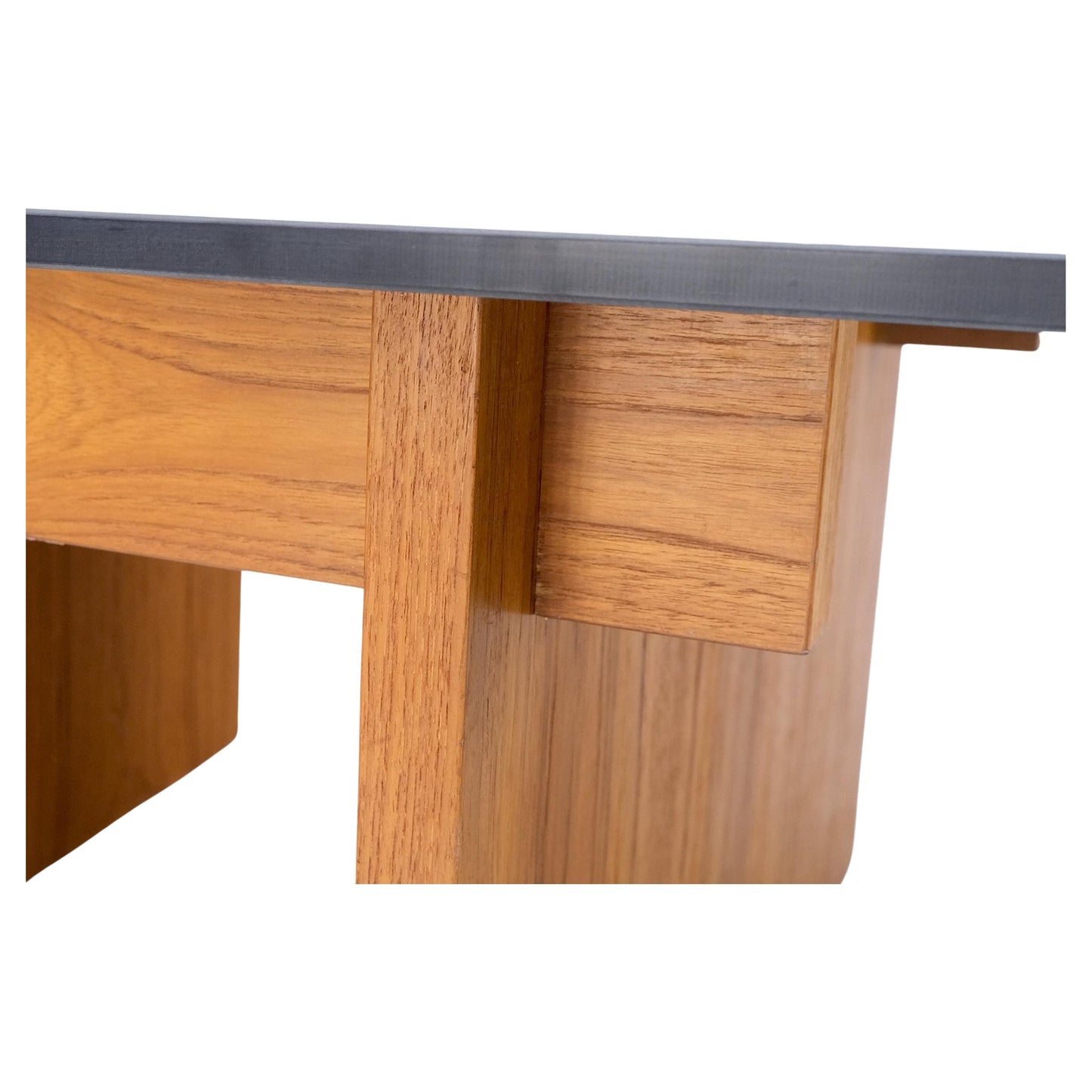 EstablishedLines Danish Mid-Century Modern Teak Smoked Glass Square Coffee Table MINT!