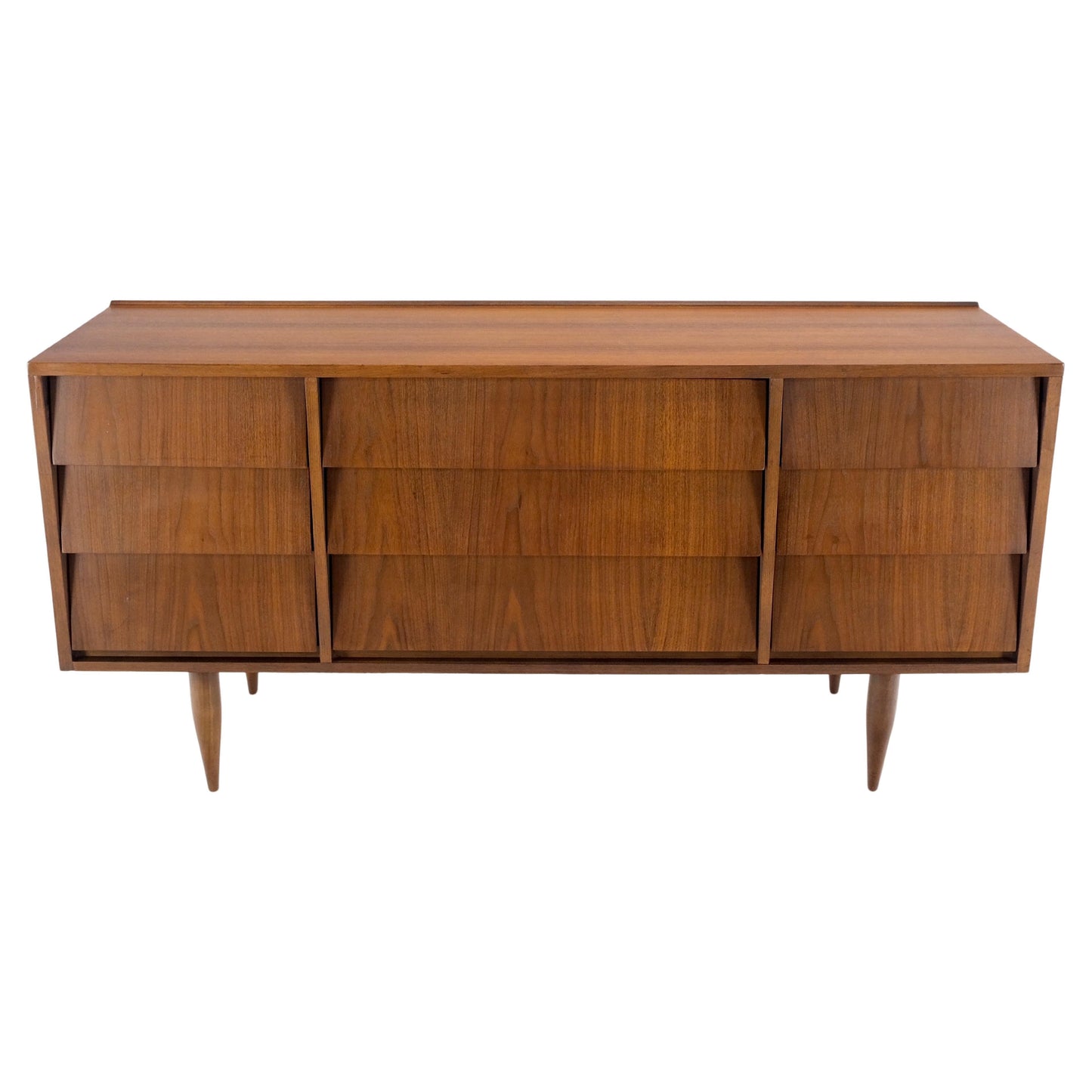 EstablishedLines Louver Front 9 Drawers Long Credenza Dresser American Mid-Century Modern Mint!