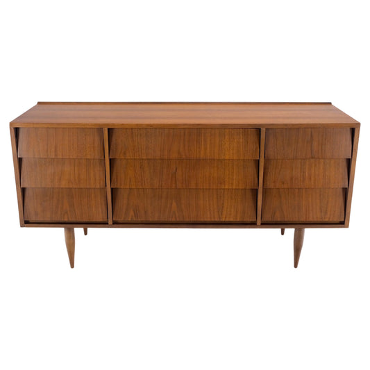 EstablishedLines Louver Front 9 Drawers Long Credenza Dresser American Mid-Century Modern Mint!