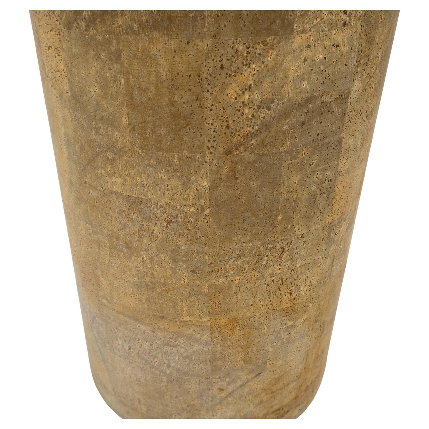 EstablishedLines Mid Century Modern Faux Bamboo 30" Tall Round Cylinder Black Top Pedestal Stand