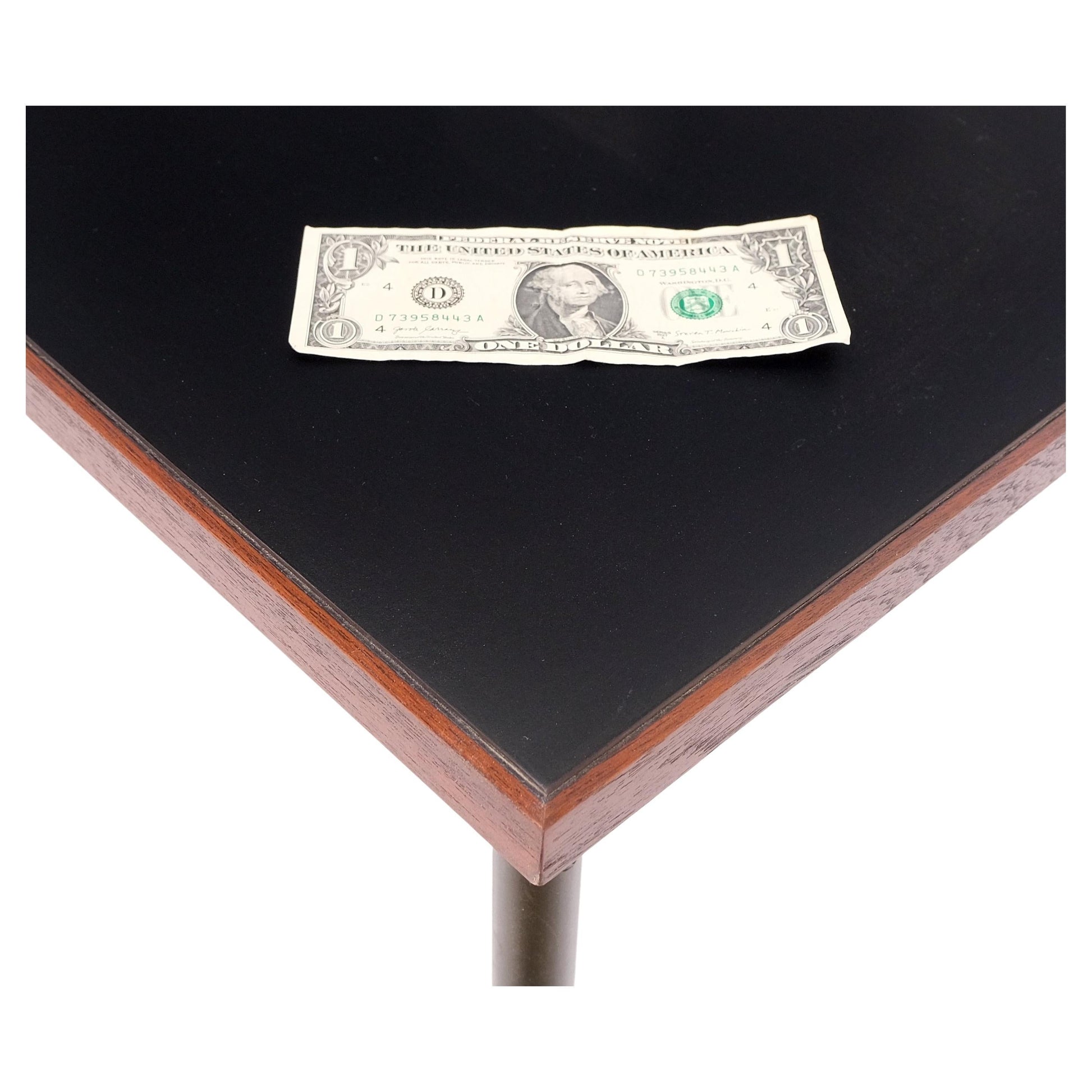 EstablishedLines Danish Mid-Century Modern Square Black Laminate and Teak Top Coffee Table MINT!