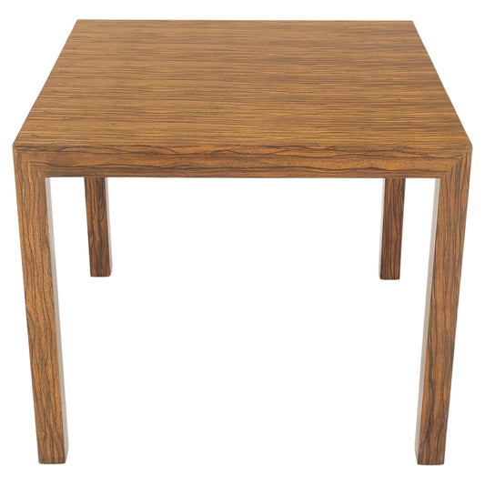 EstablishedLines Dunbar Zebra Wood Square Side Lamp Occasional Coffee Table Stand Mint!